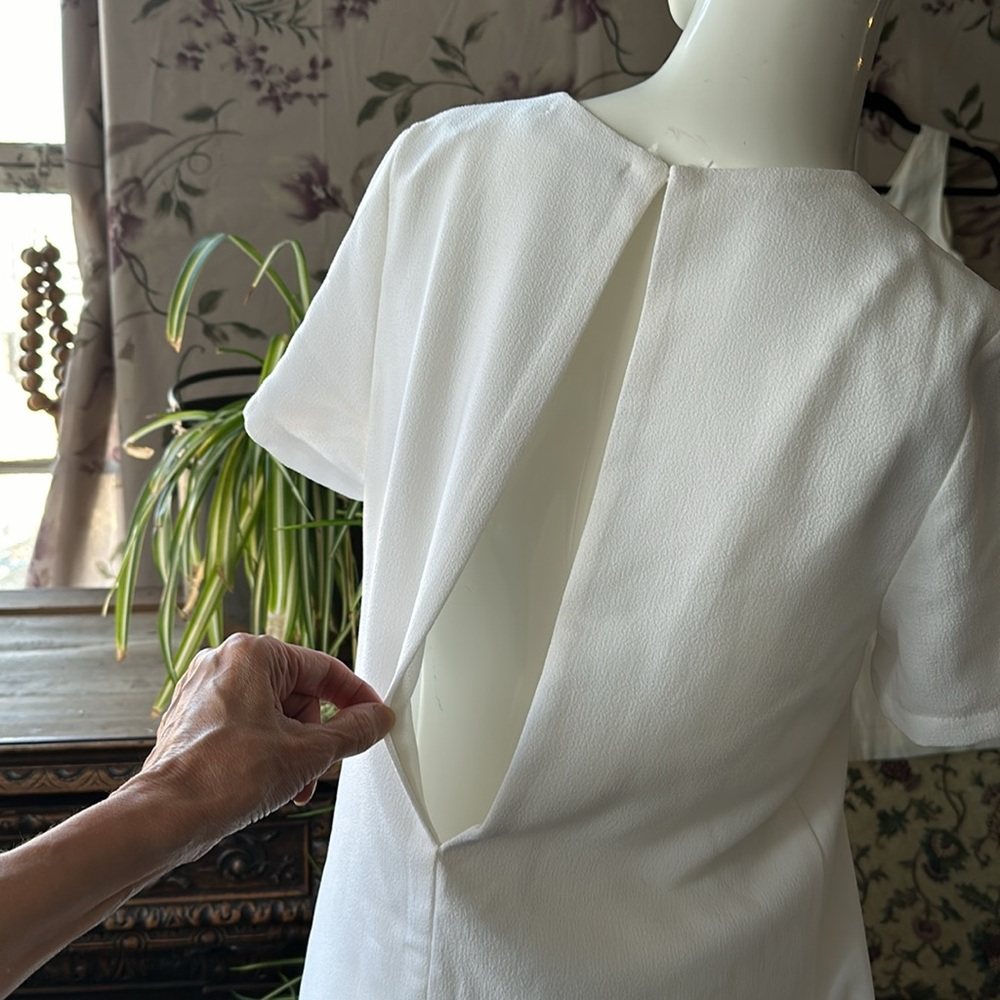 Tailored lunch party dress Mini Can be contemporary casual Bride in mini White